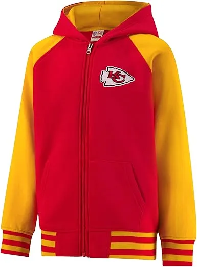 NFL Official Boy's Super Soft Full Zip Varsity Hoodie Sweatshir|Kansas City Chiefs