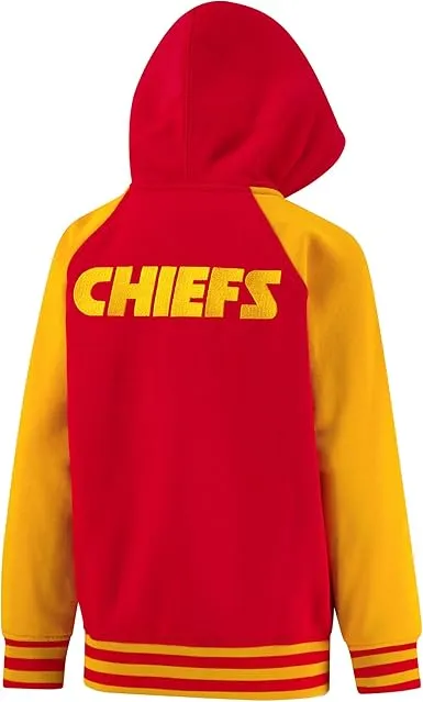 NFL Official Boy's Super Soft Full Zip Varsity Hoodie Sweatshir|Kansas City Chiefs