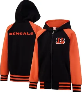 NFL Official Boy's Super Soft Full Zip Varsity Hoodie Sweatshirt|Cincinnati Bengals