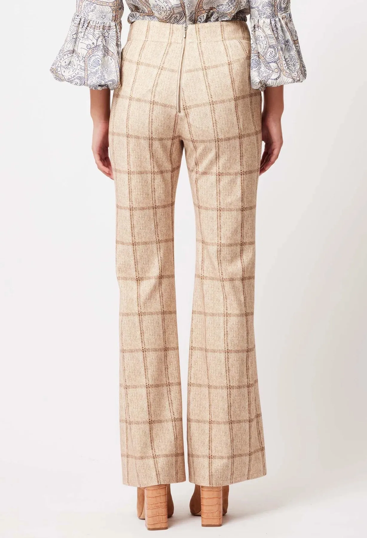 ONCE WAS GETTY PONTE PANT IN OATMEAL CHECK