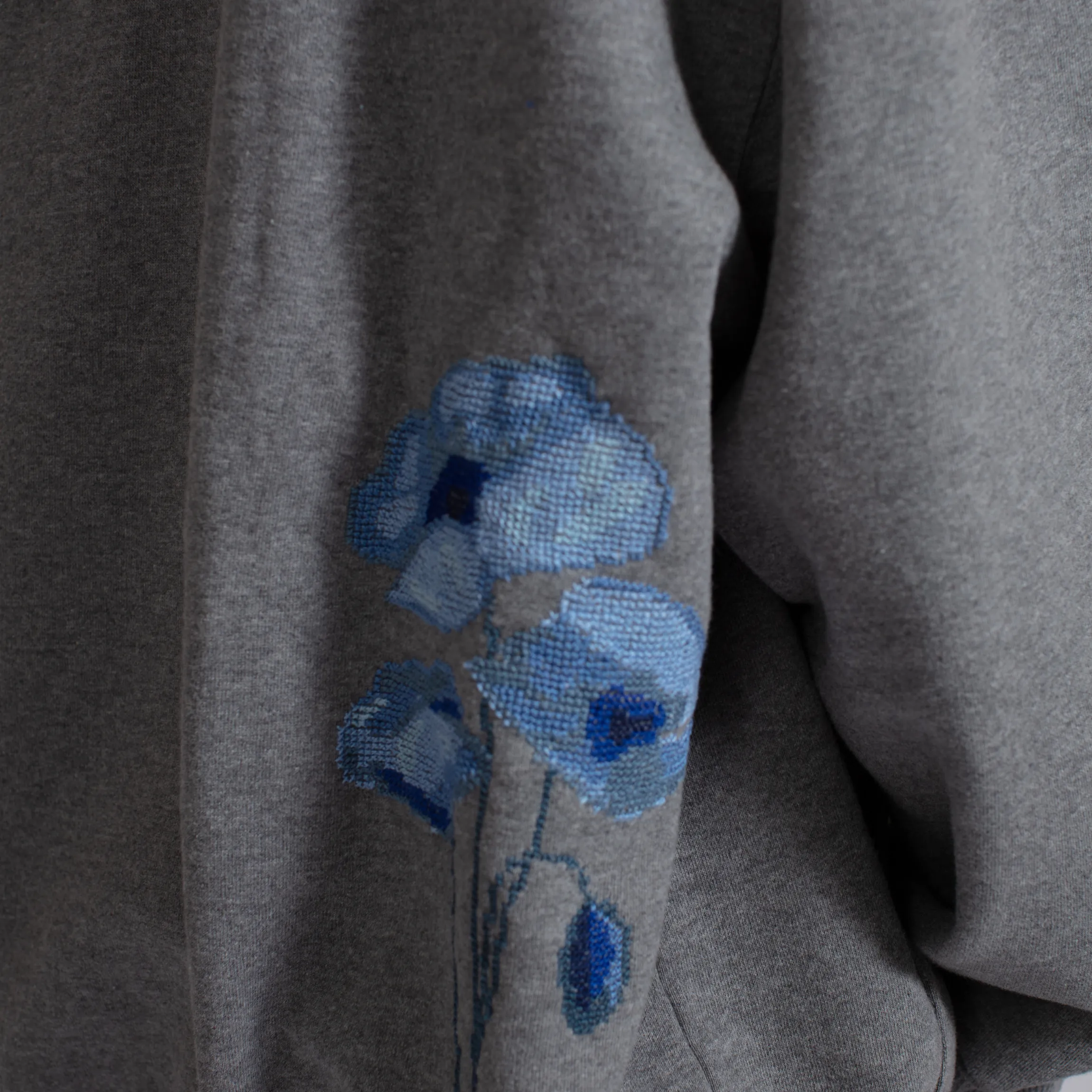 ORGANIC COTTON GRAY HOODIE POPPY