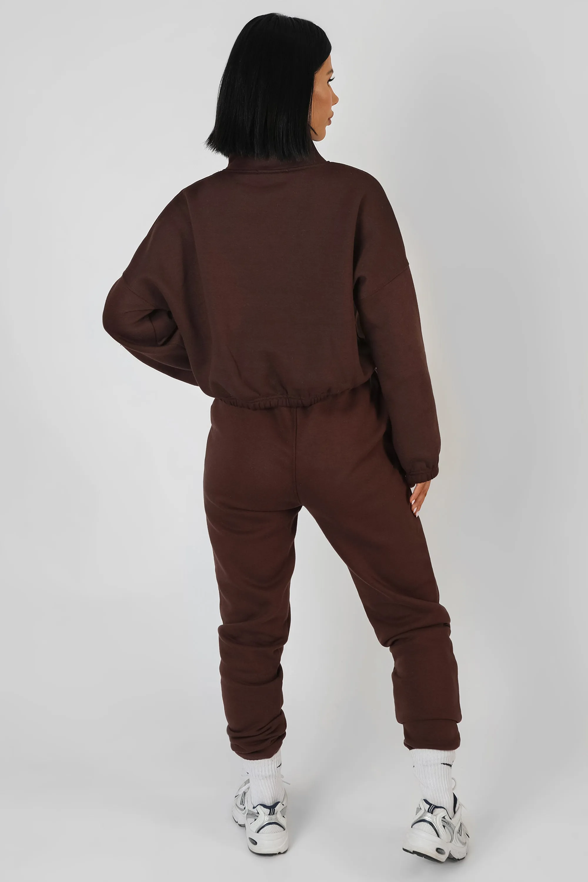 Oversized Fit Seam Front 90S Joggers Chocolate