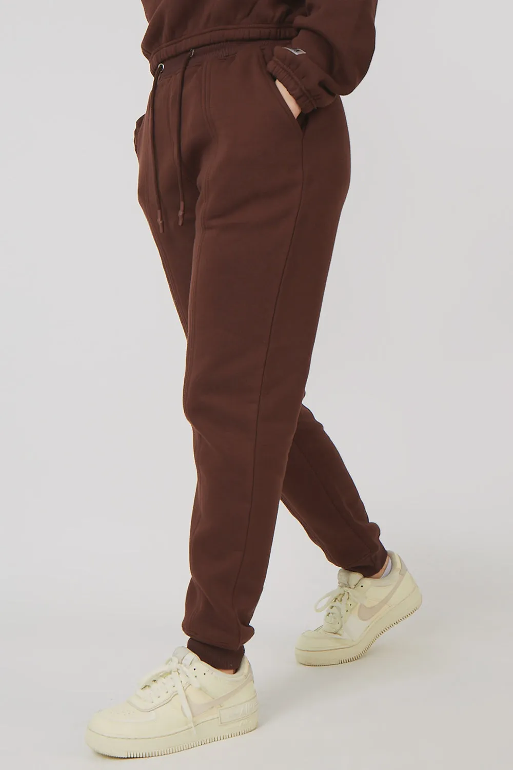 Oversized Fit Seam Front 90S Joggers Chocolate