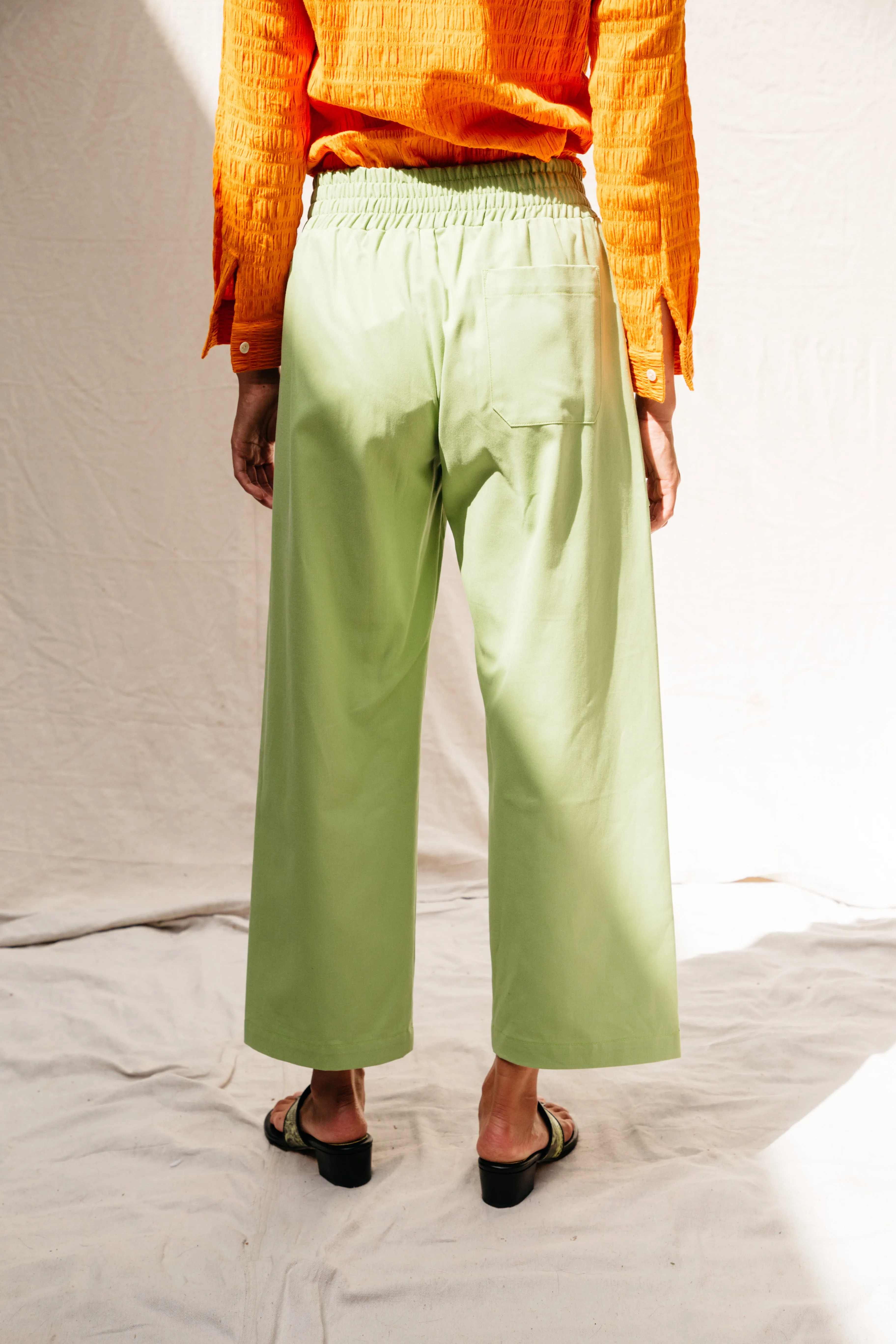 Patch Elastic Waist Pant - Avocado