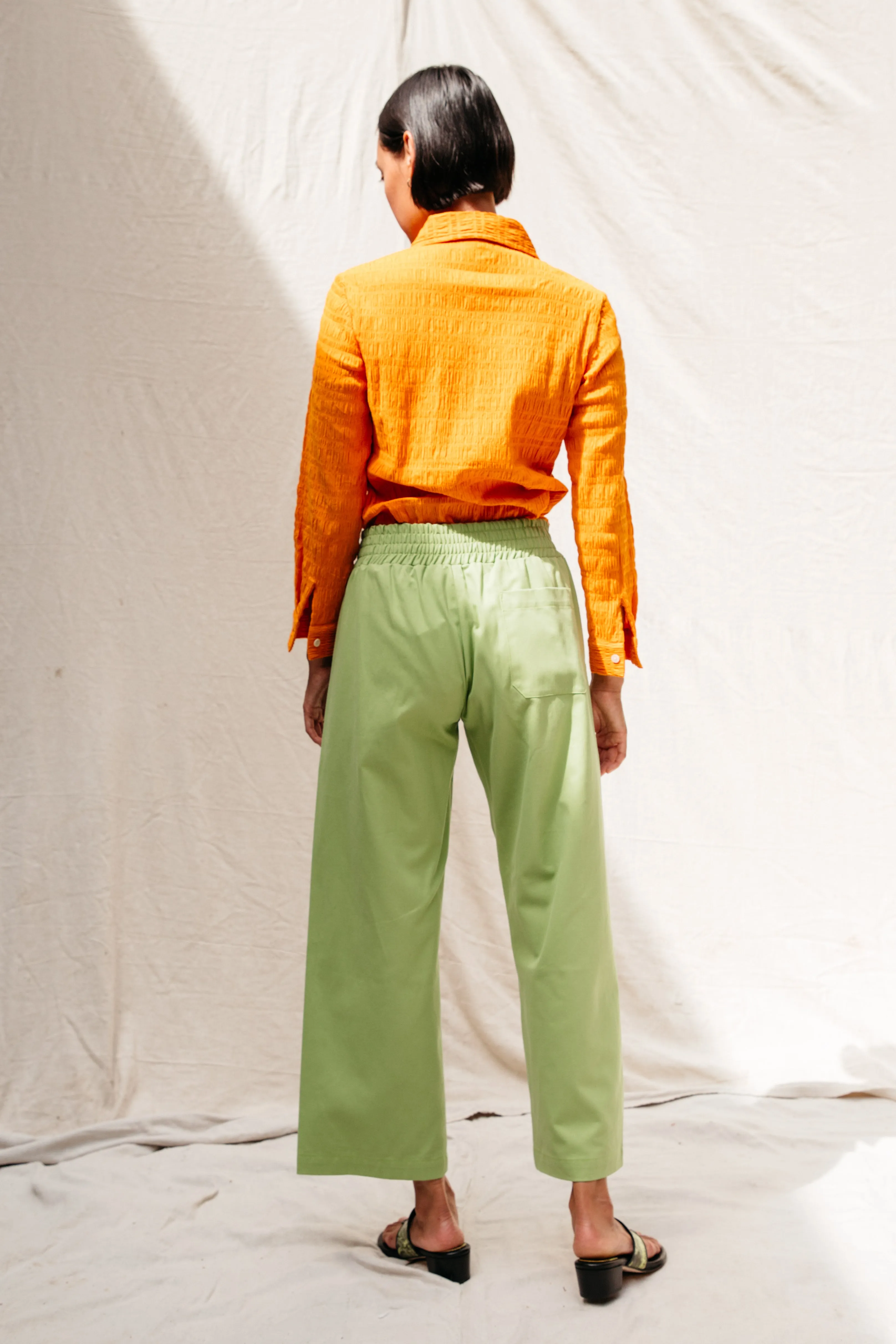 Patch Elastic Waist Pant - Avocado