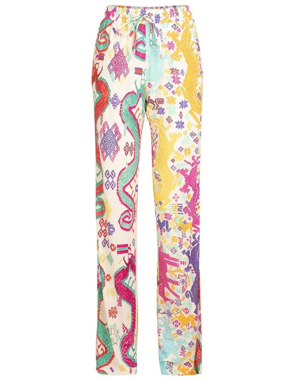 Patmos Printed Jersey Palazzo Pants