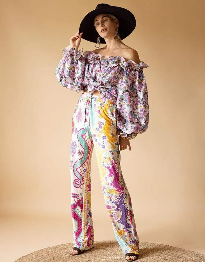 Patmos Printed Jersey Palazzo Pants