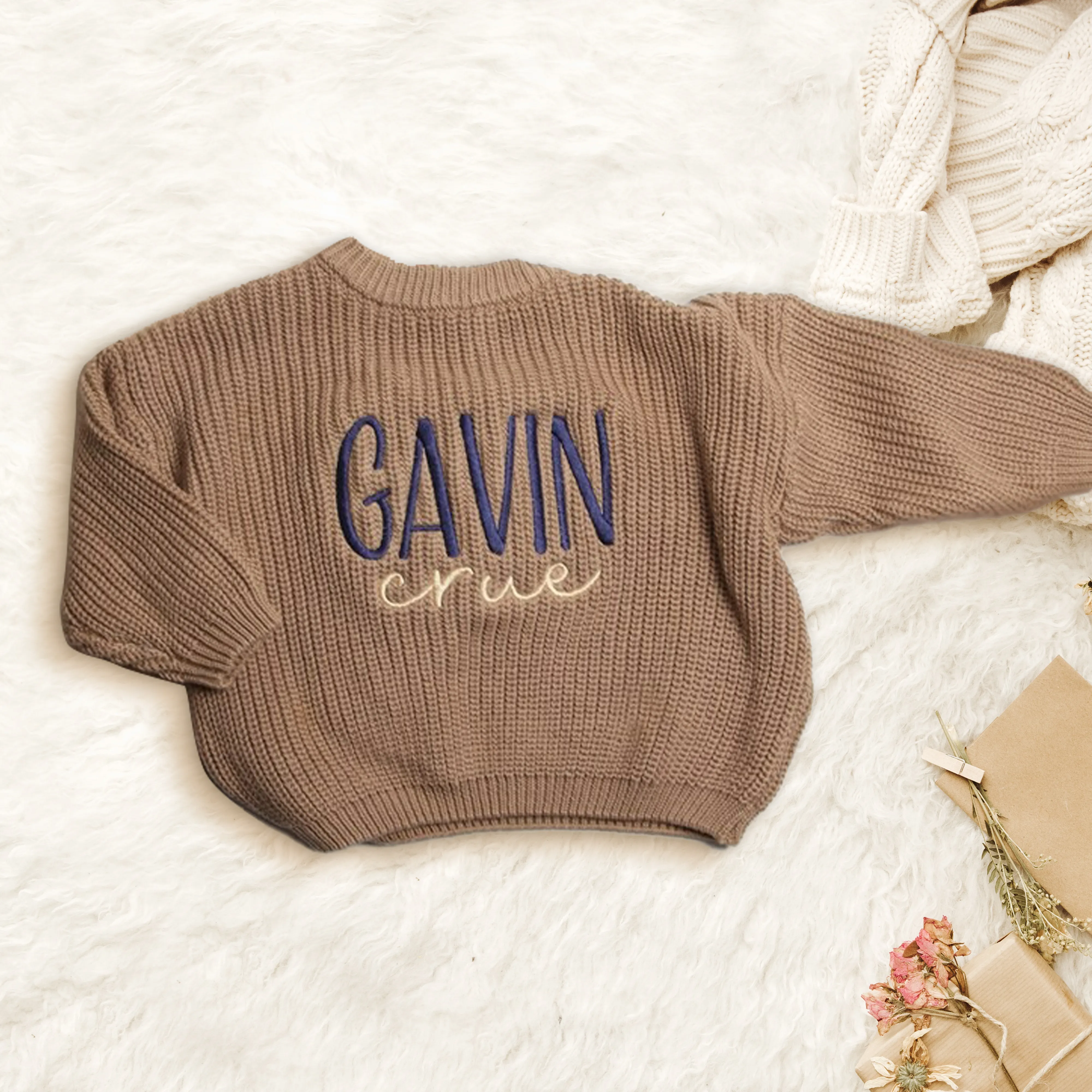 Personalized Baby Sweater With Name, Baby Shower gift, Personalized Toddler Knit Sweater KS02