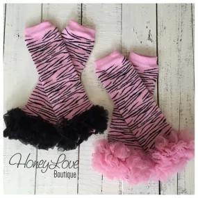 Pink and Black Zebra Leg Warmer