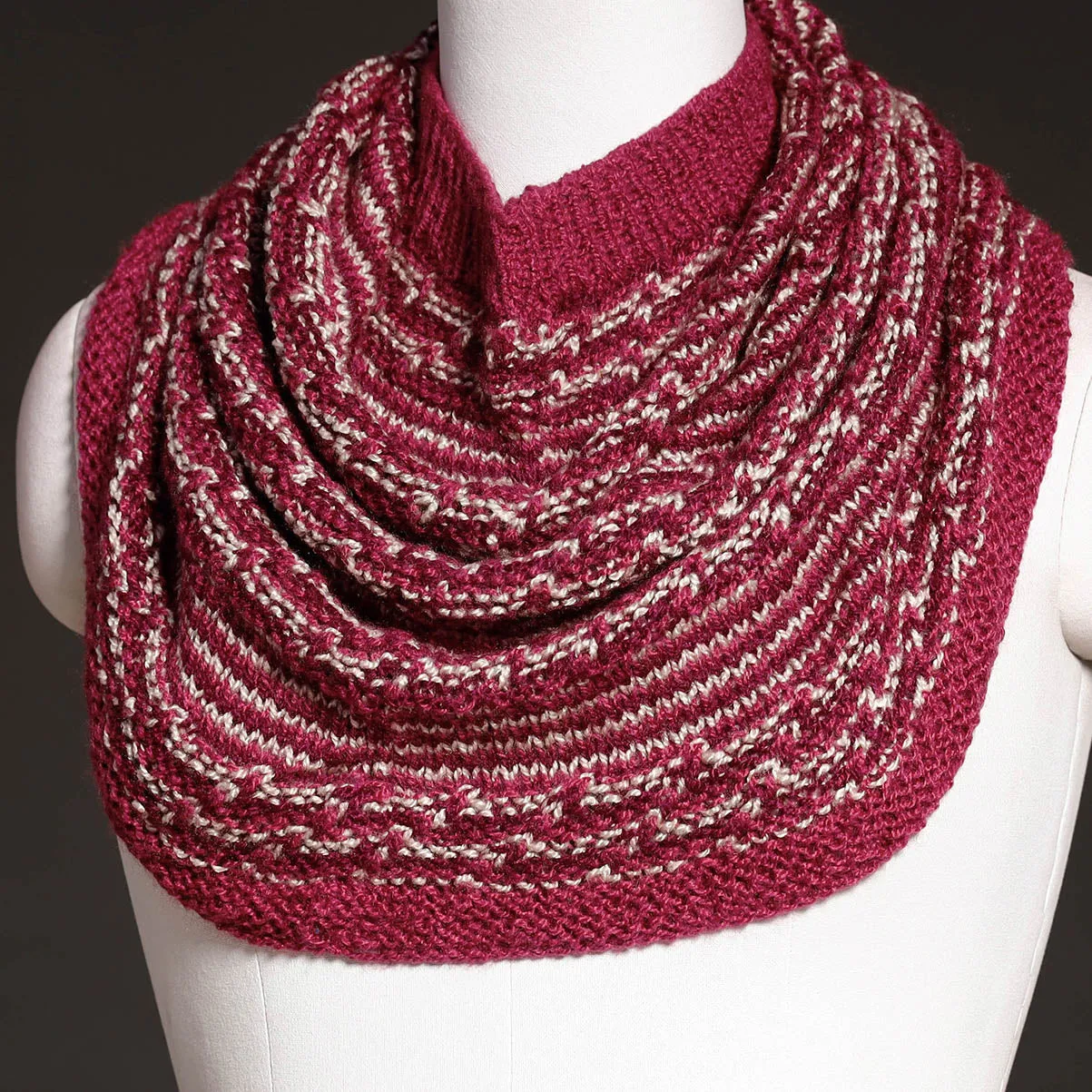 Pink - Kumaun Hand Knitted Woolen Cowl