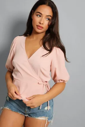 Pink Wrap Up Blouse