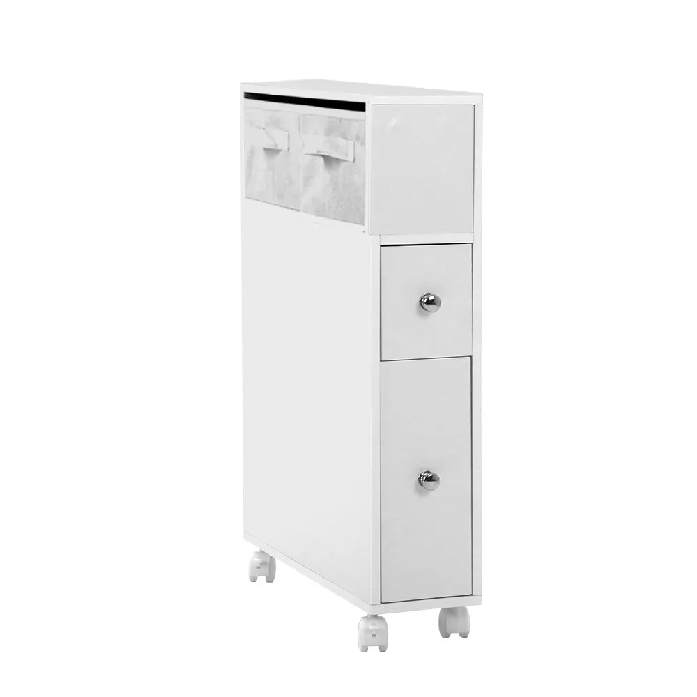 Premium MDF Bathroom Cabinet with Drawers & Wheels, Artiss