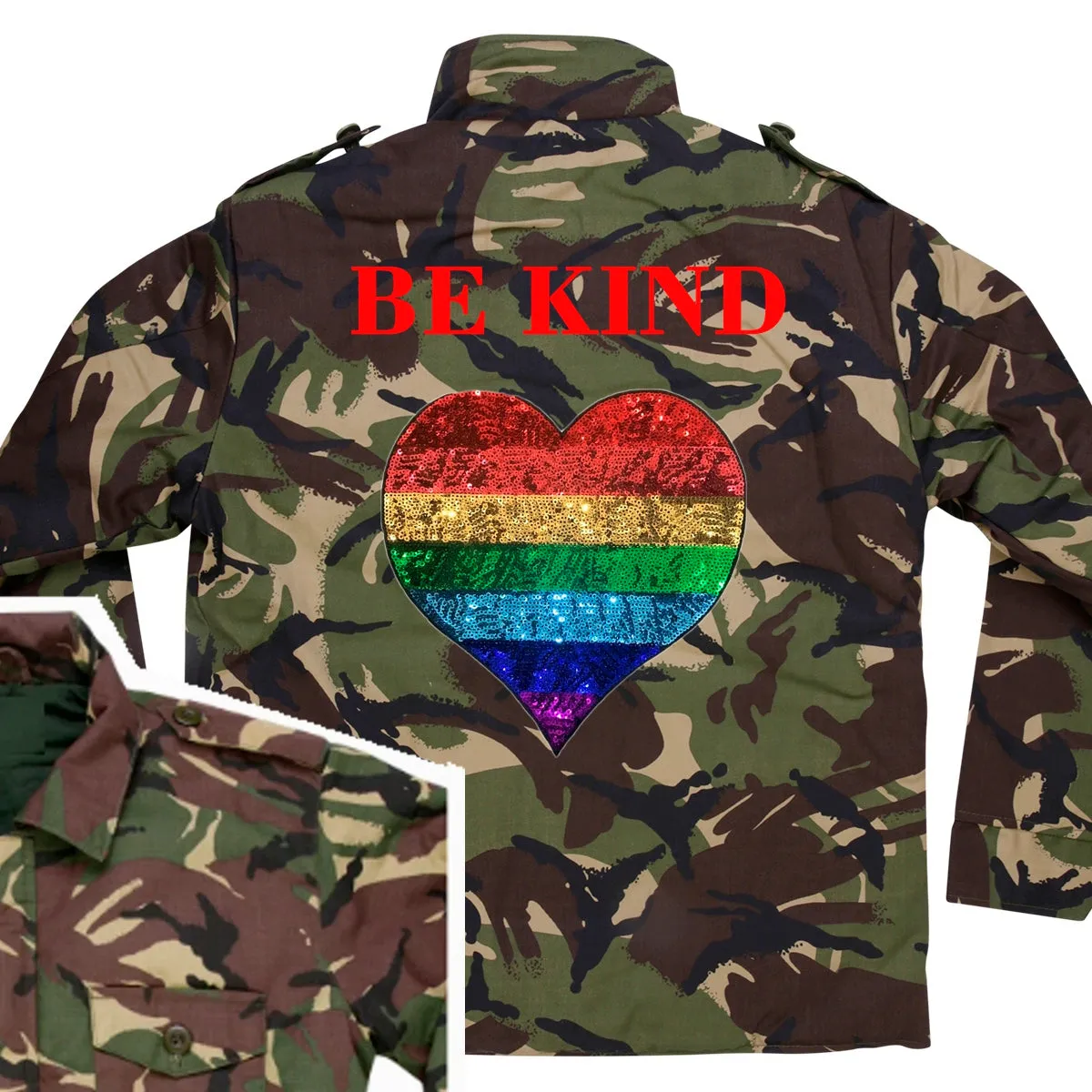 Rainbow Heart Camo Jacket