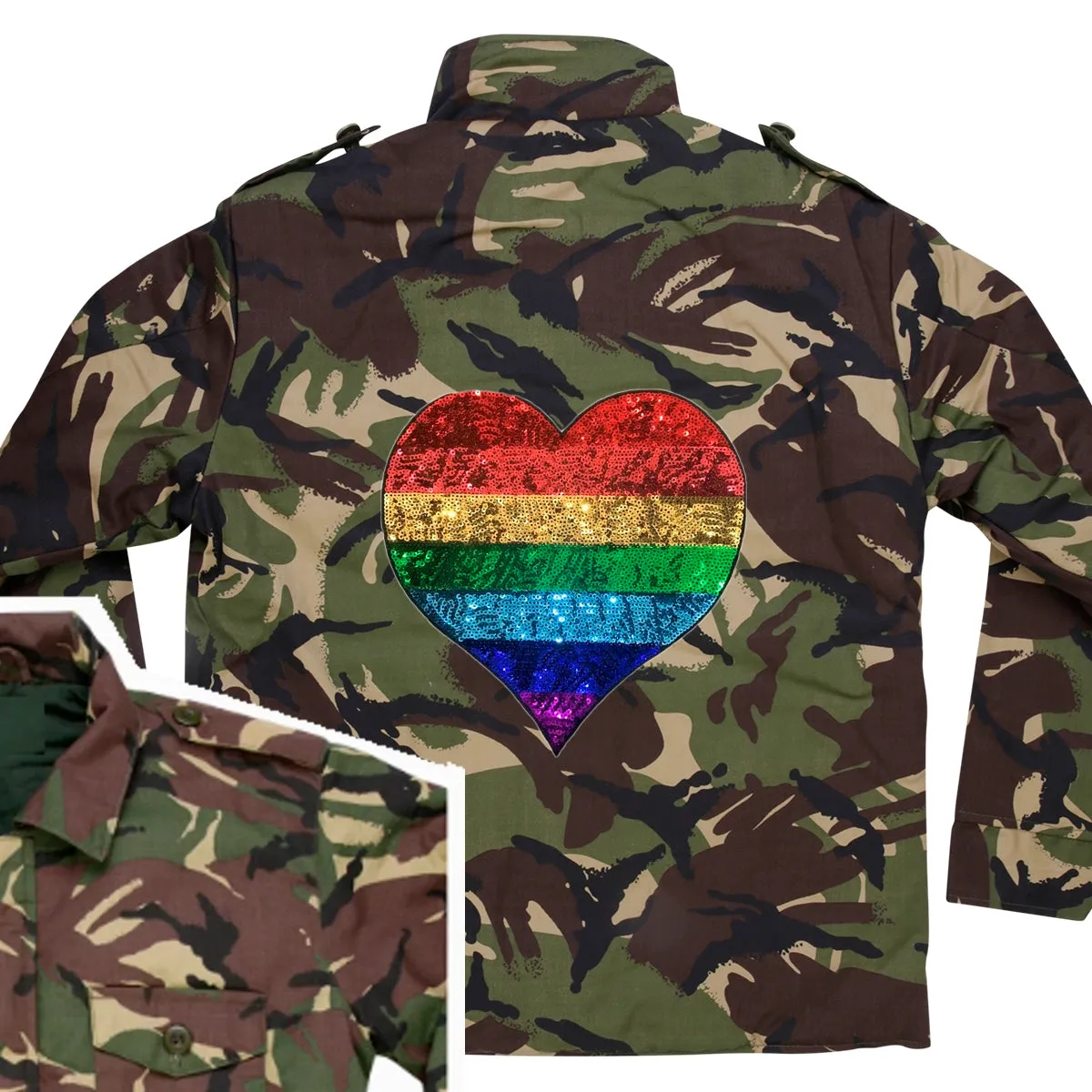 Rainbow Heart Camo Jacket