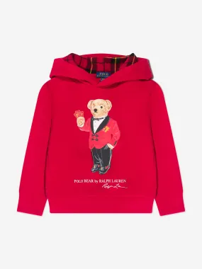 Ralph Lauren Boys Bear Hoodie in Red