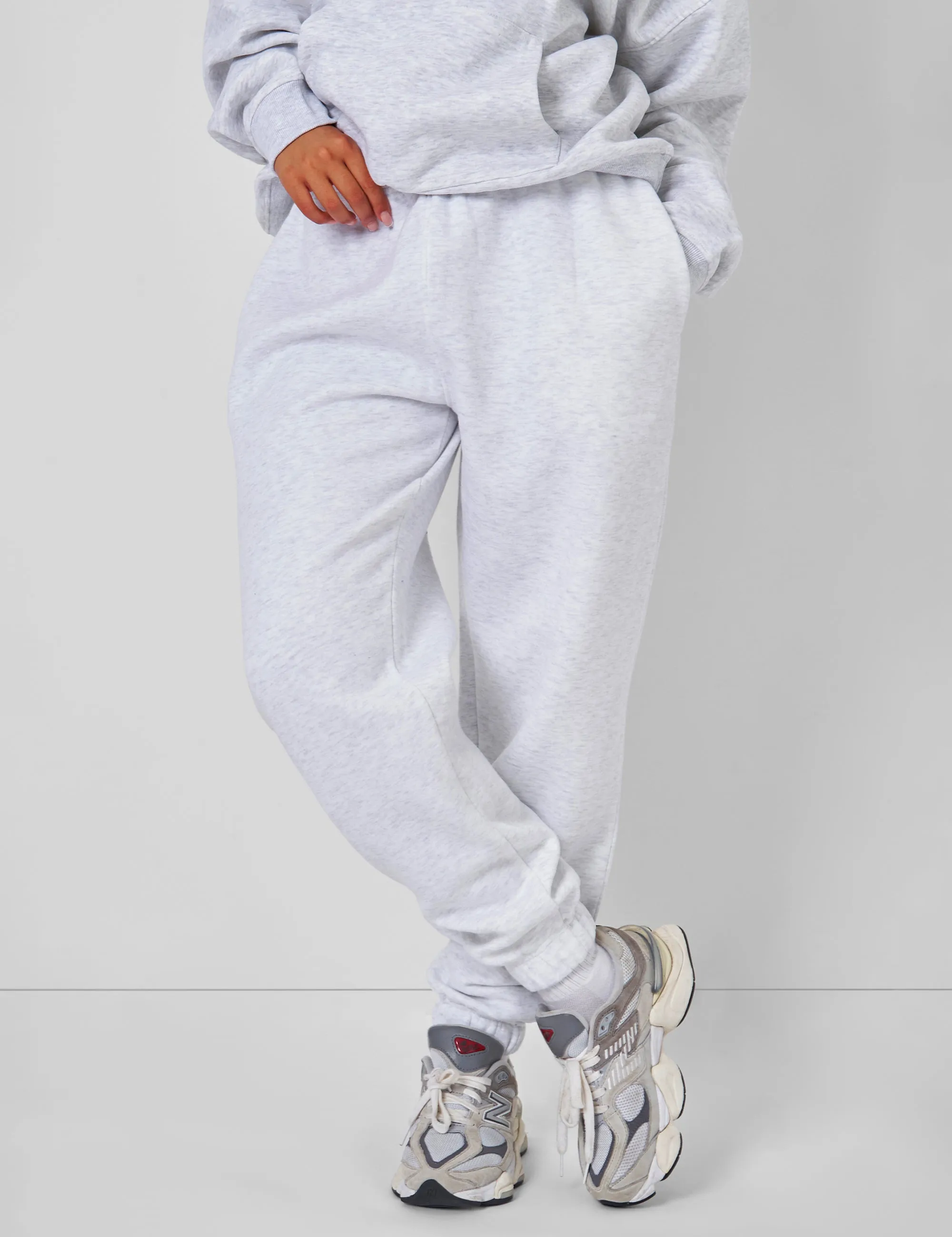 Relaxed Fit Cuffed Jogger Light Grey Marl