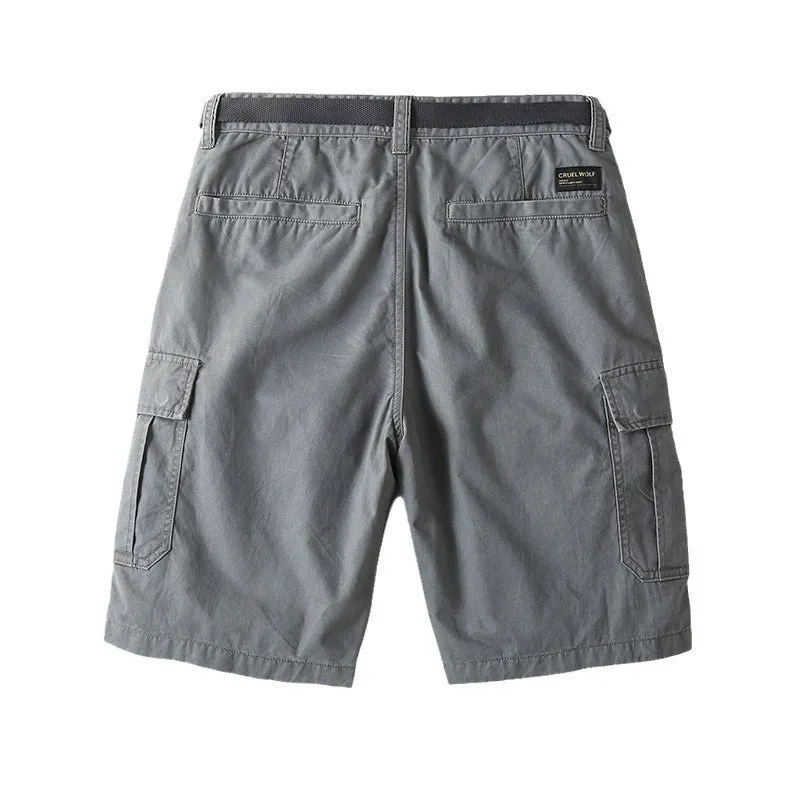 RETRO MEN'S MULTI POCKET COTTON  CARGO SHORT WITHOUT BELT