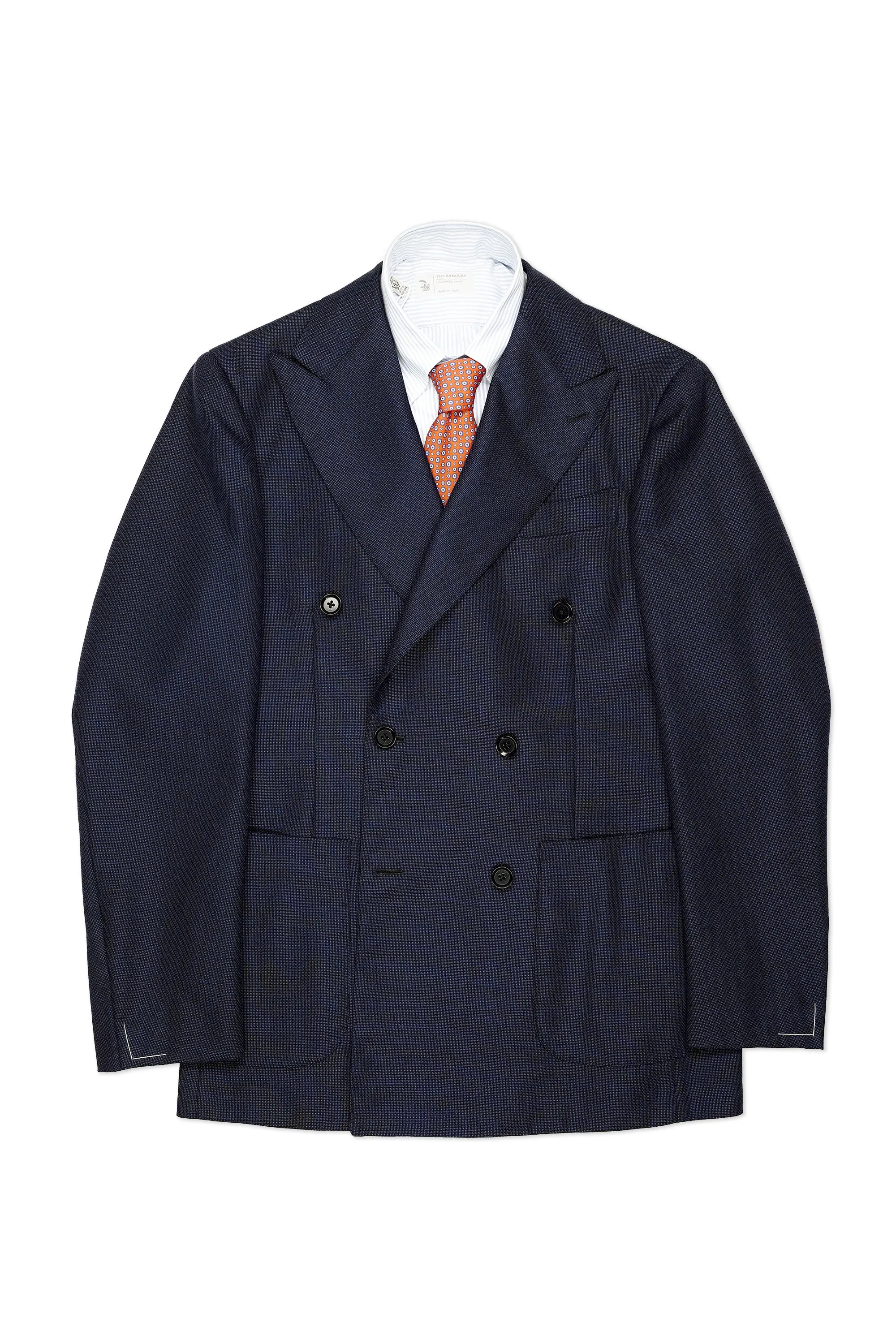 Ring Jacket 268F Navy Wool Double Breasted Sport Coat