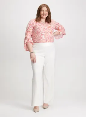 Ruffled Paisley Top & Flared Pants