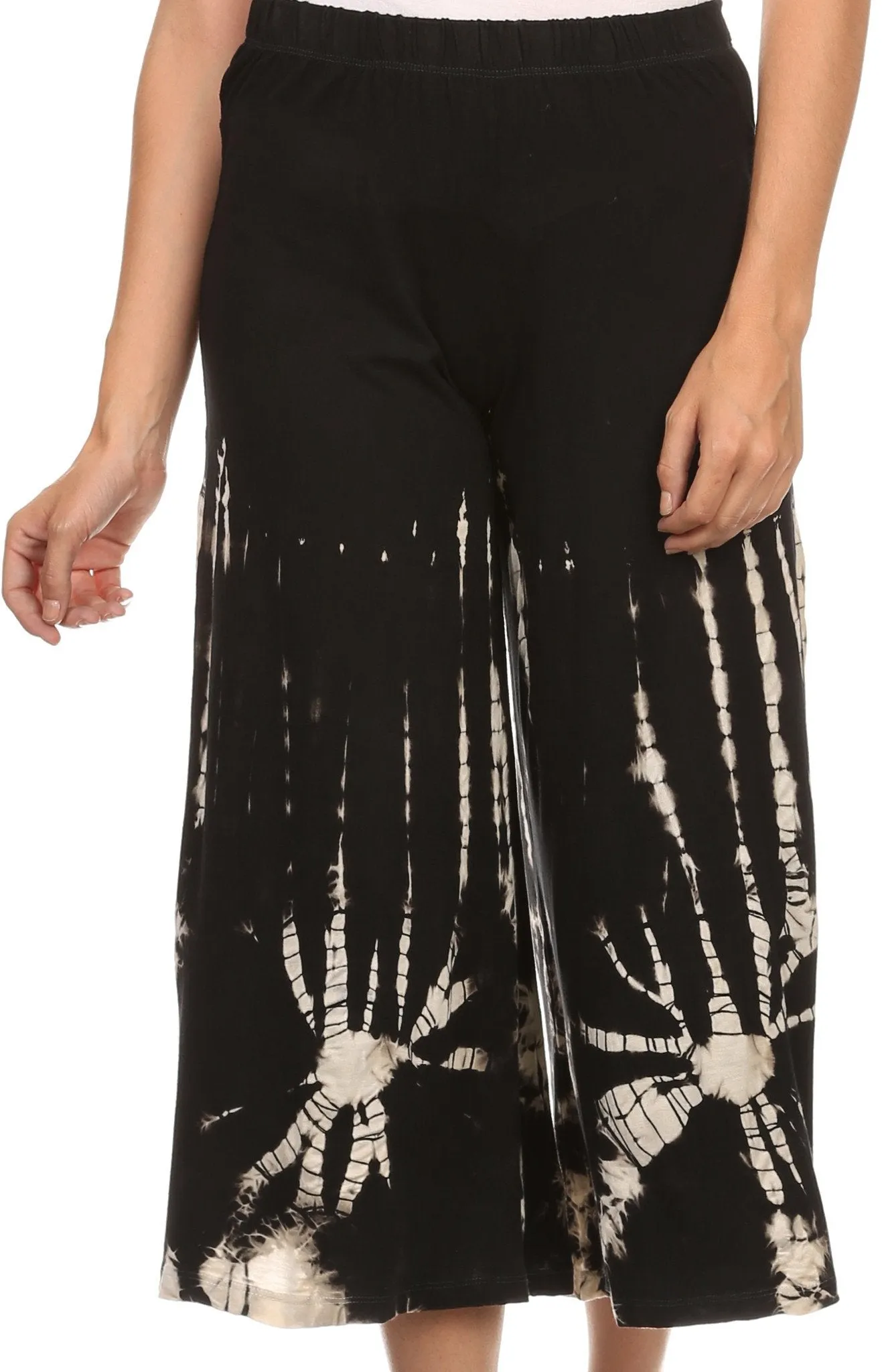 Sakkas Janelle Long Flare Bell Tie Dye Elastic Waist Wide Leg Palazzo Pant