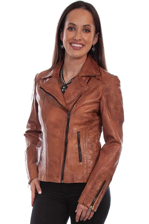 Scully Women's Sanded Leather Jacket- L87  Tan