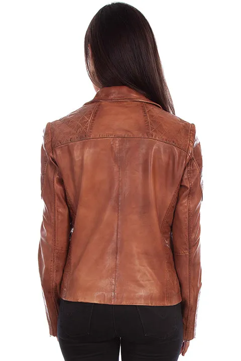 Scully Women's Sanded Leather Jacket- L87  Tan