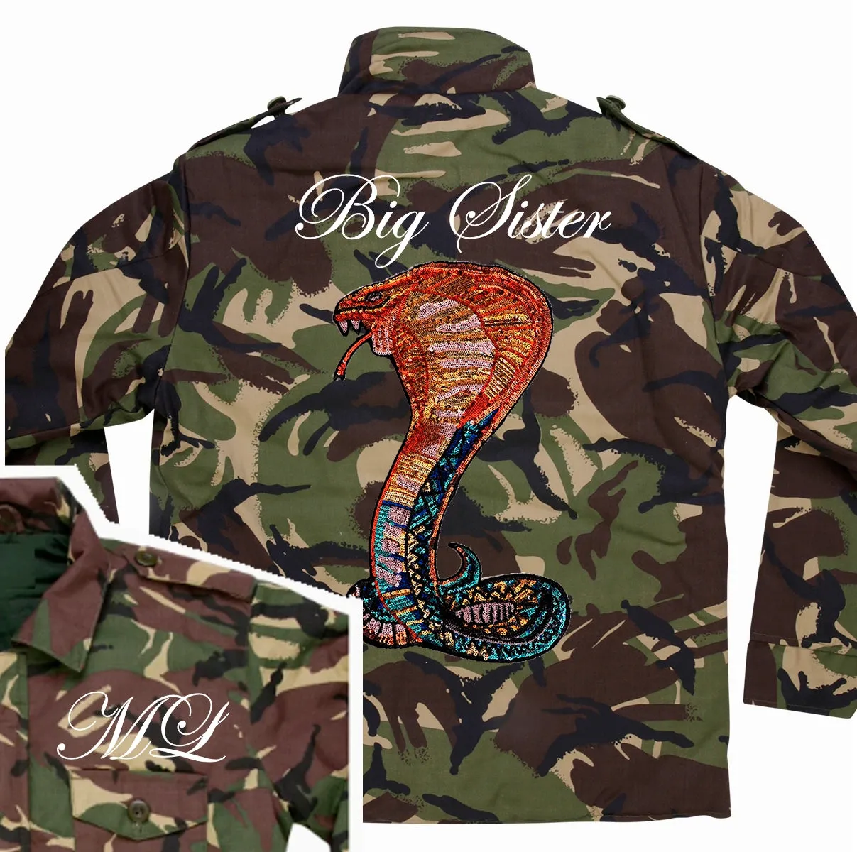 Sequin Serpent Camo Jacket