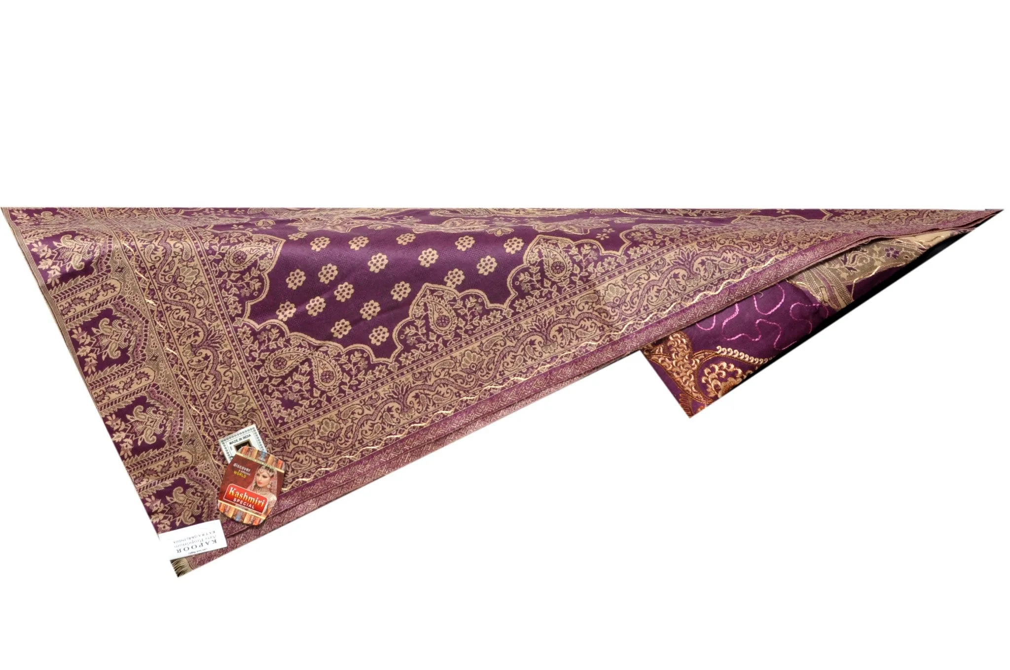 Shawl - Purple with Golden Embroidery