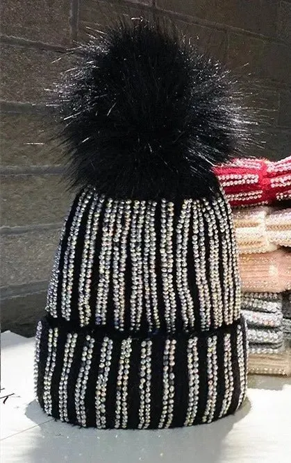 Sparkle Pom Pom Beanie