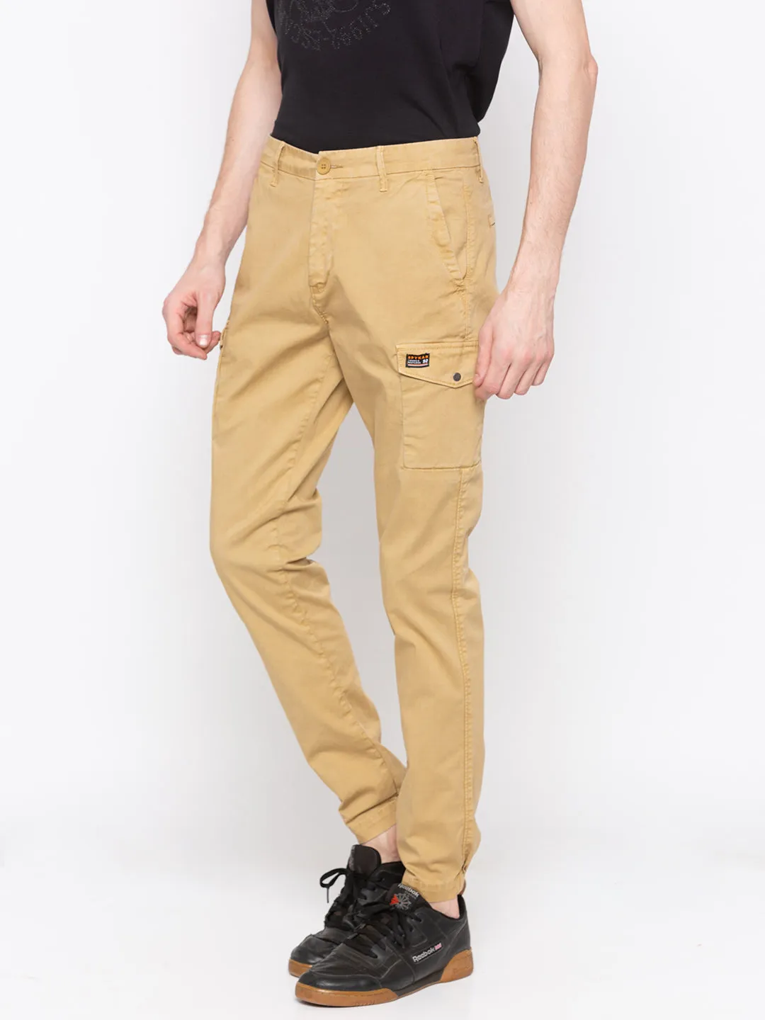 Spykar Men Brown Cotton Slim Fit Casual Trackpant