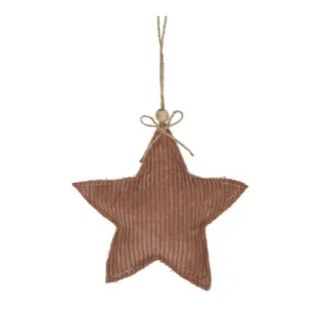 Star Hanger Corduroy 12cm - Brown