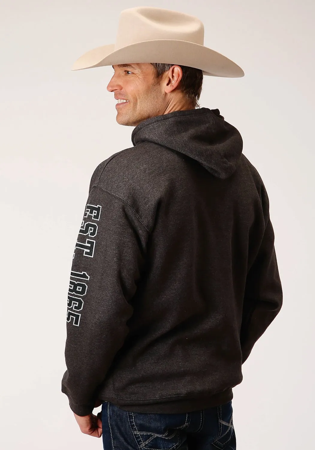 Stetson Mens Grey Cotton Blend USA Athletic Hoodie