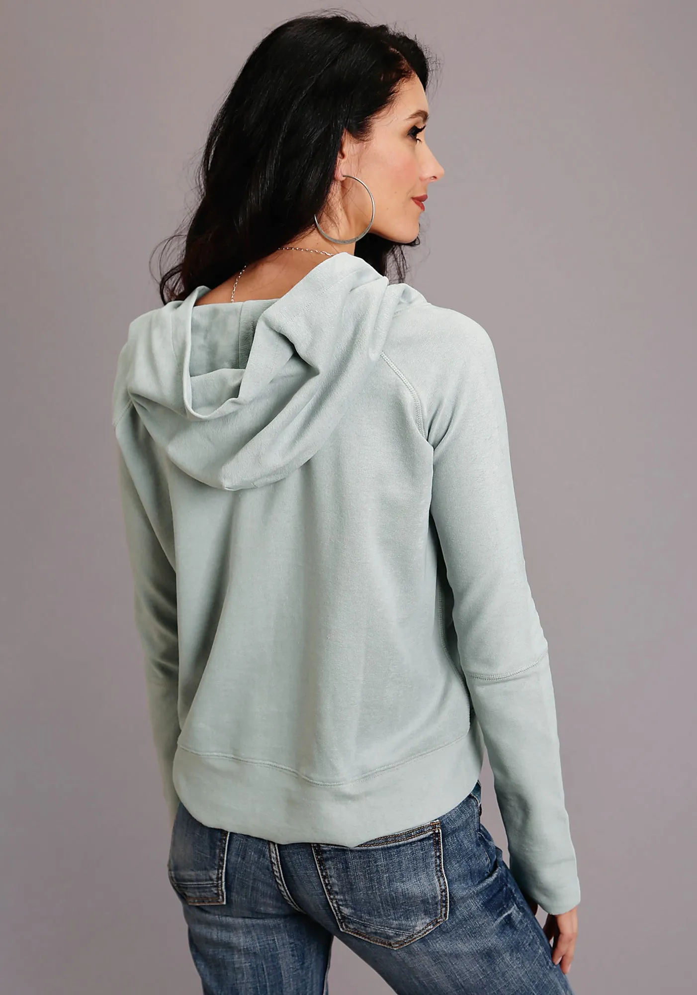 Stetson Womens Seafoam 100% Cotton Twill Ties Hoodie