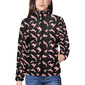 Strawberry Black Women's Stand Collar Padded Jacket