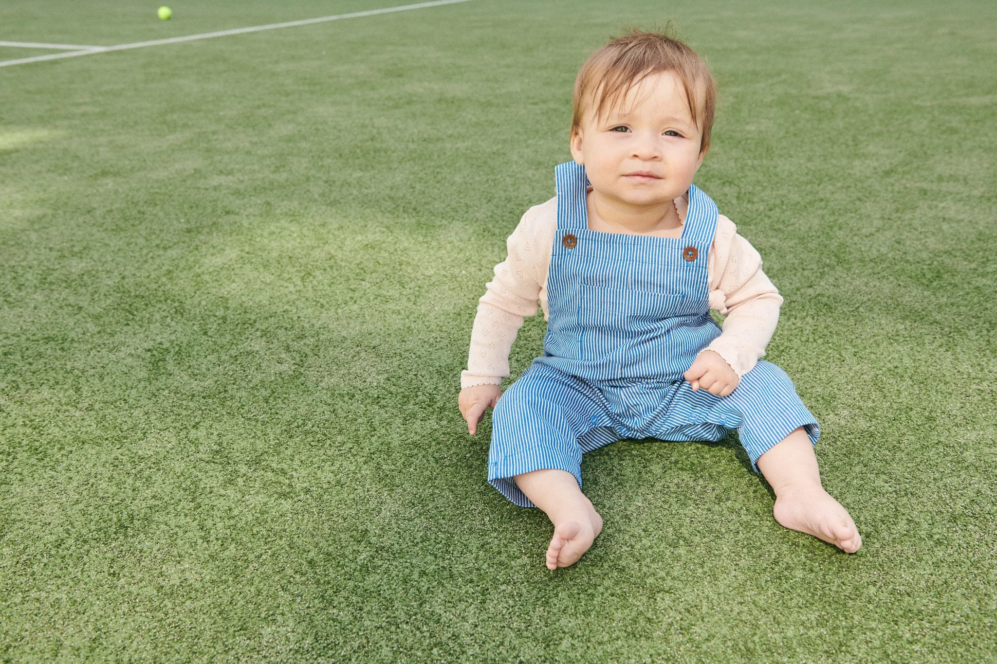 STRIPED YARNDYED OVERALL - SHARP BLUE STRIPE