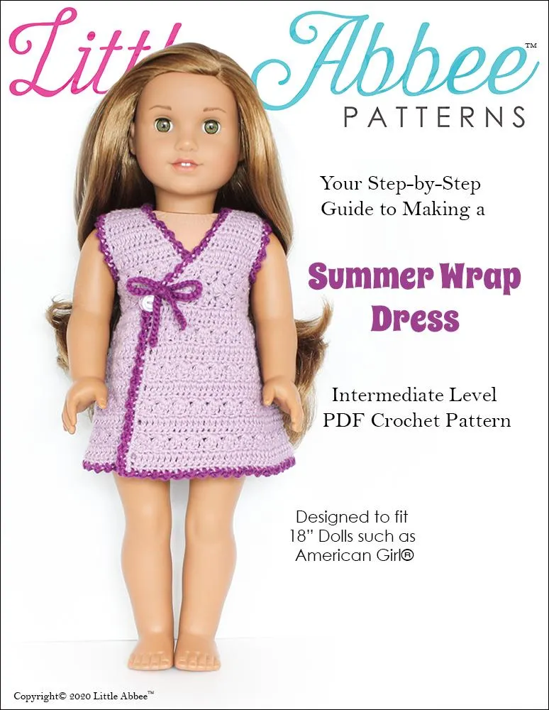 Summer Wrap Dress 18" Doll Clothes Crochet Pattern