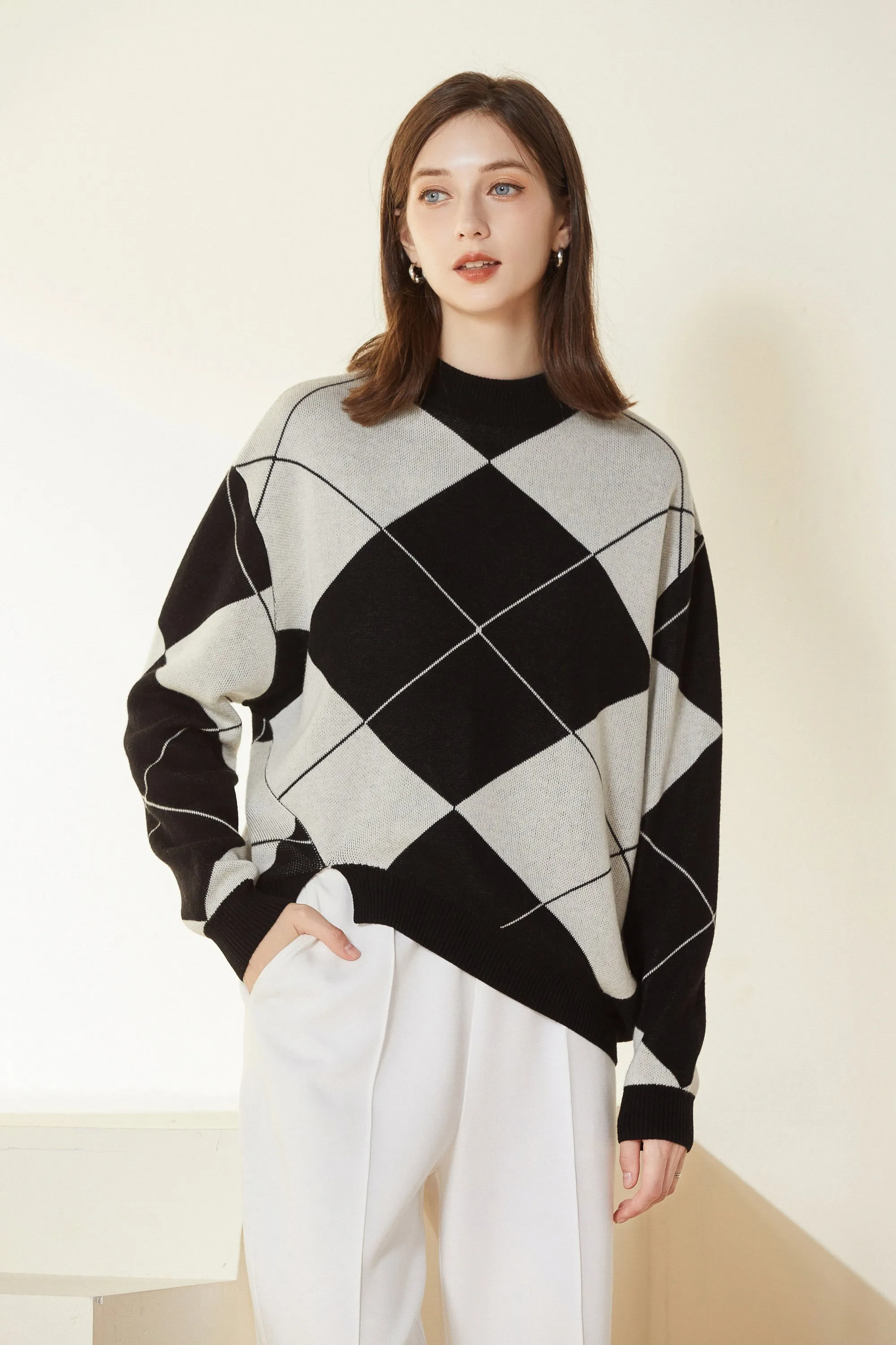 Sylphide | Eloise Argyle Oversized Wool Sweater