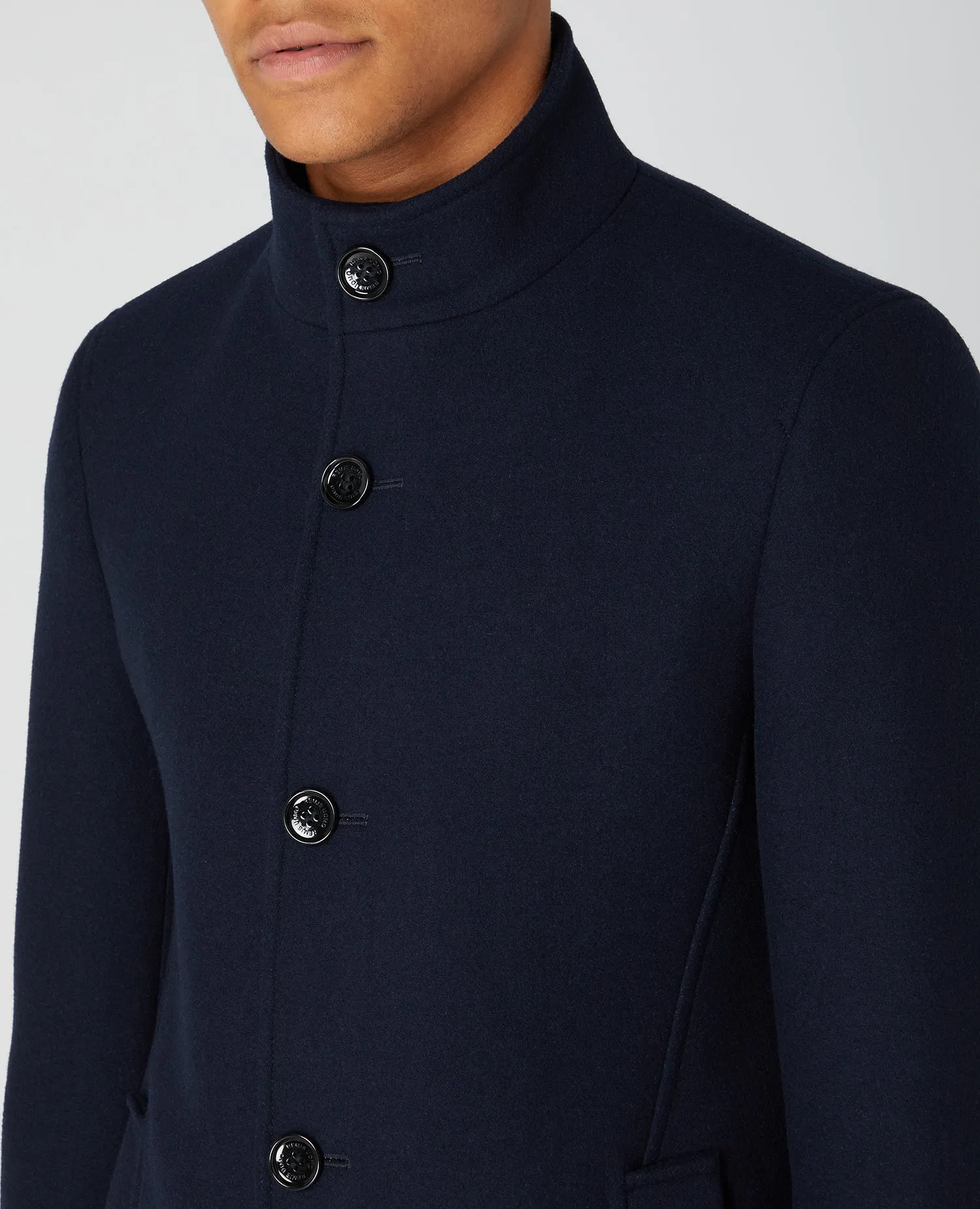 Tapered Fit Wool-Blend Tailored Coat