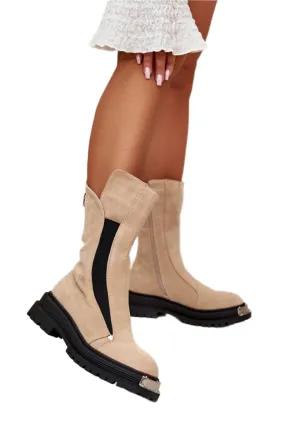 TEEK - Minimized Plate Zippered Stretch Boots