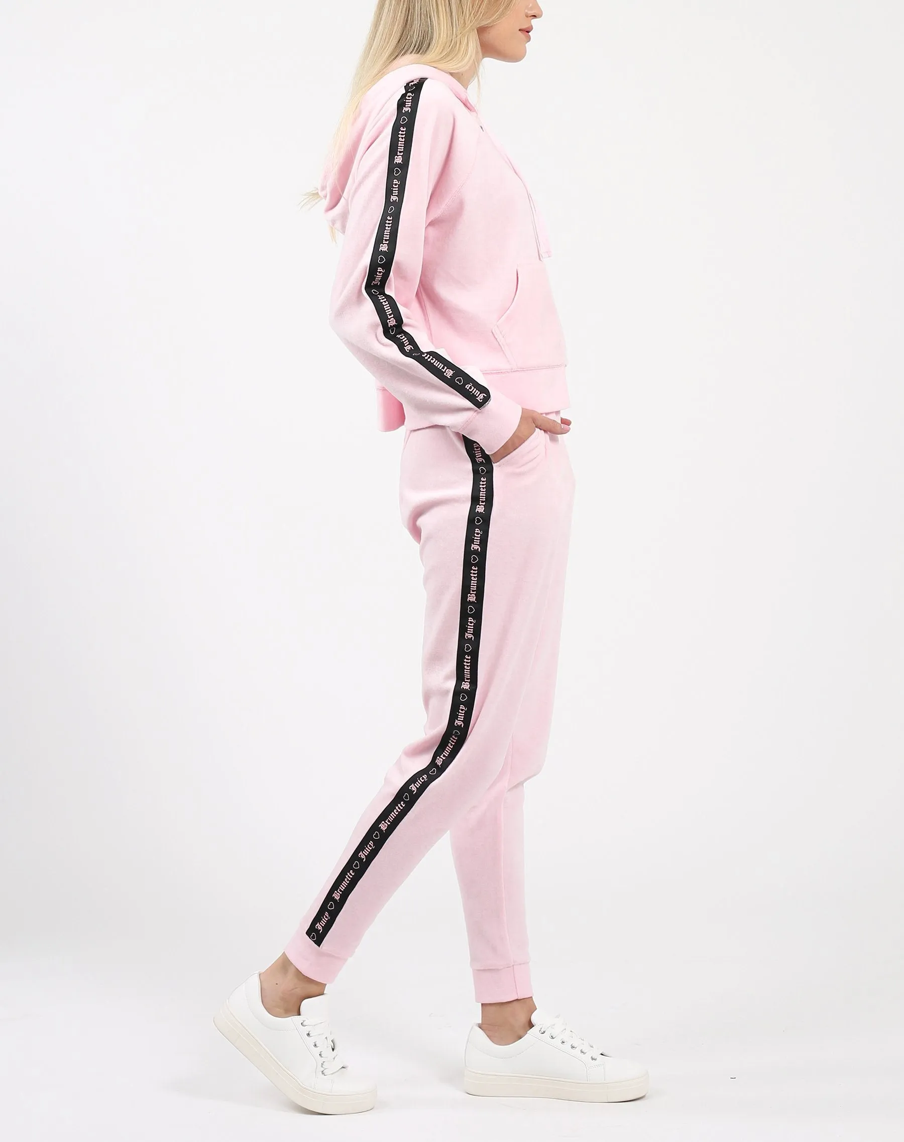 The "BRUNETTE LOVES JUICY" Pink Velour Jogger