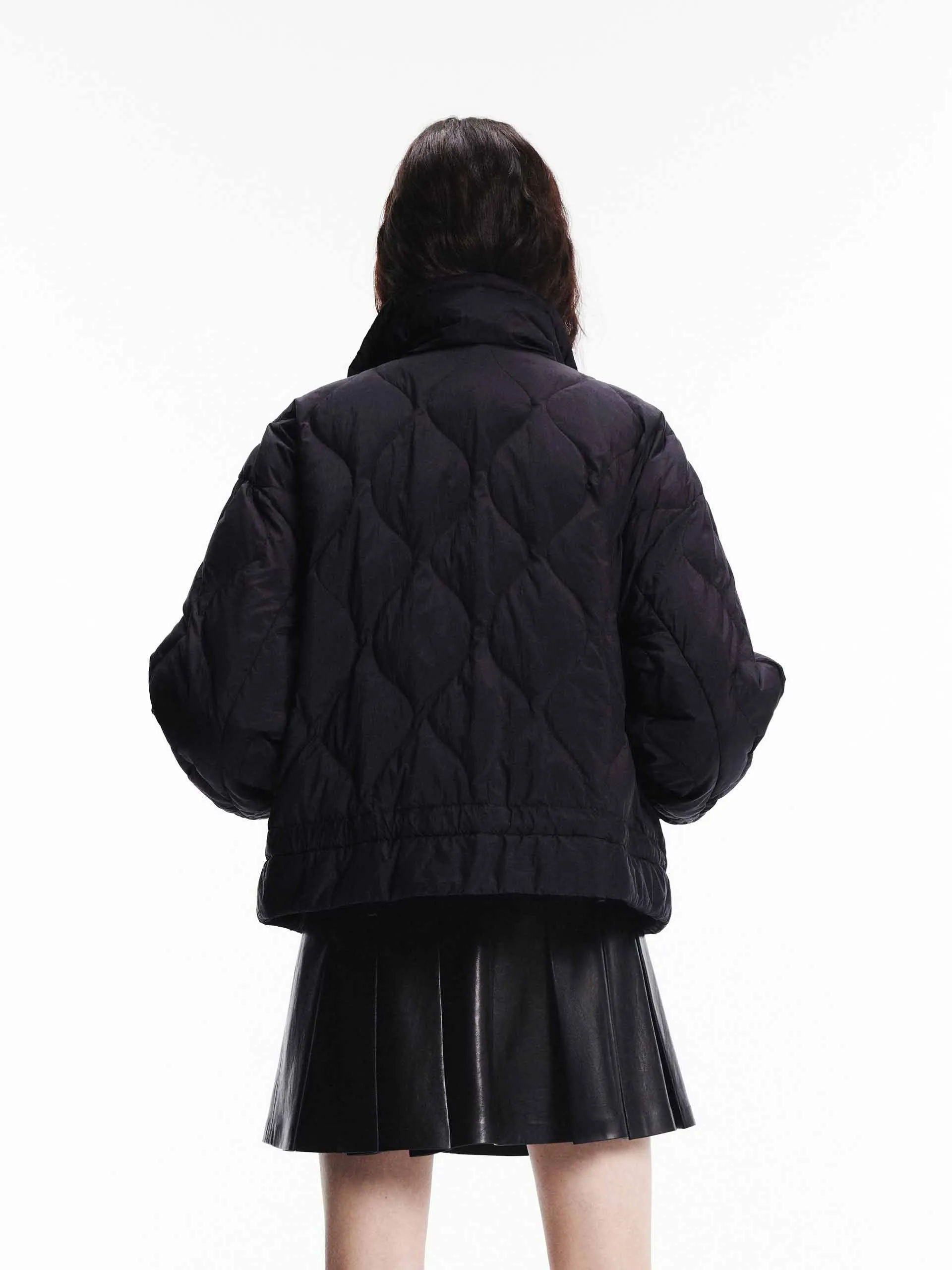 Tie Hem Quilted Down Jacket