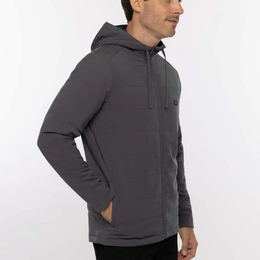 TRAVIS MATHEW MENS EVERY AMENITY JACKET - GREY PINSTRIPE