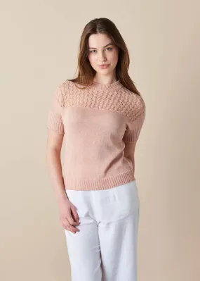 Uimi Ruby Crochet Cashmere/Cotton Top Sienna