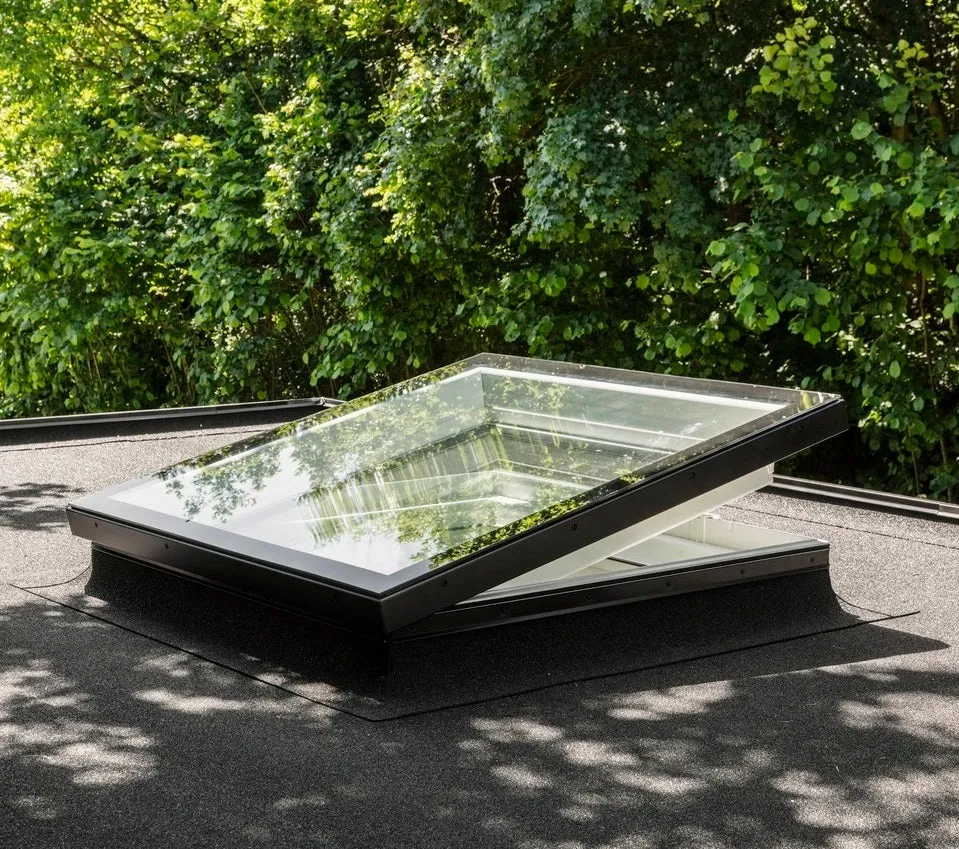 VELUX CVU 060060 S06Q Electric Flat Glass Rooflight Package 60 x 60 cm (Including CVU Double Glazed Base & ISU Flat Glass Top Cover)