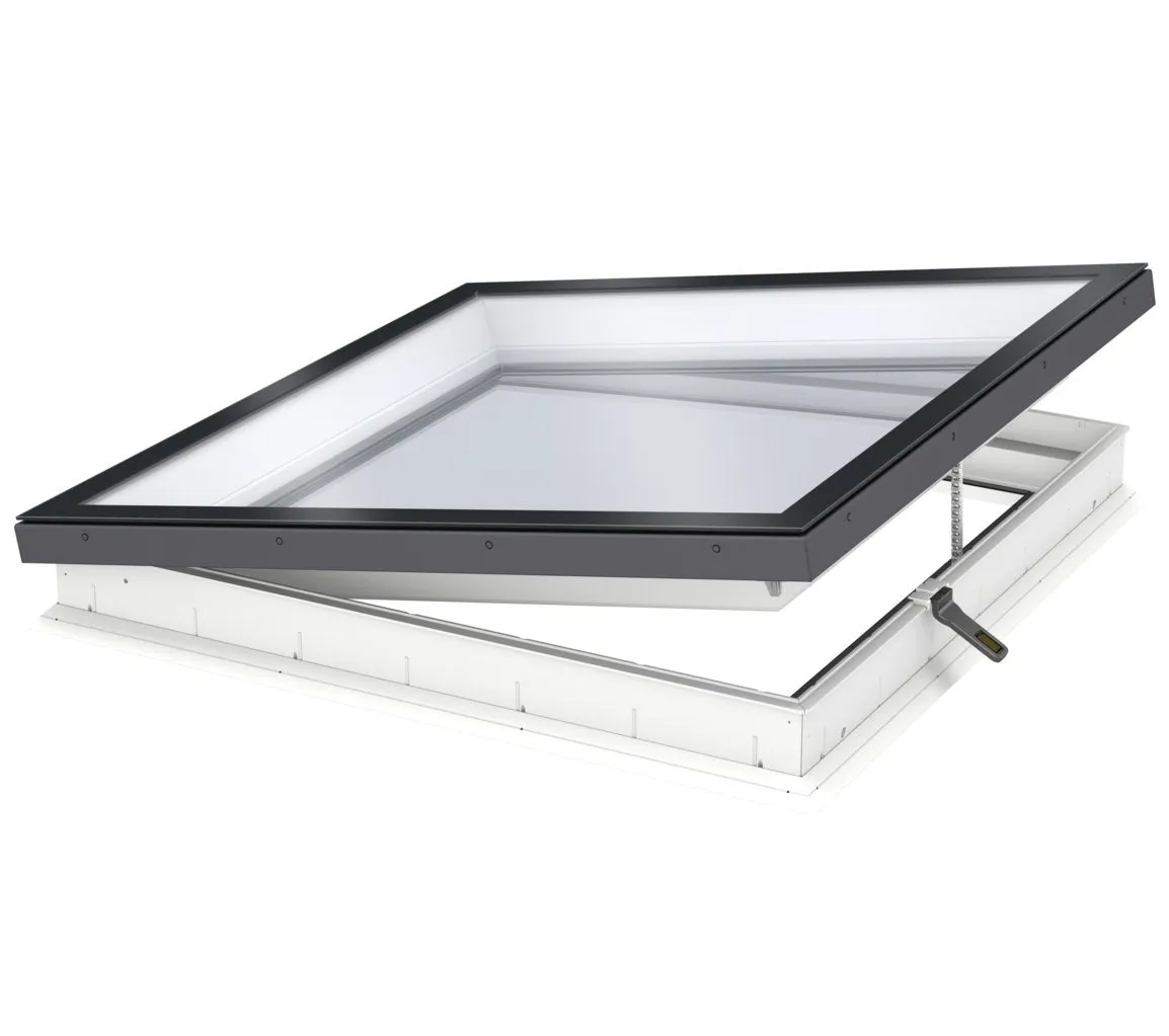 VELUX CVU 060060 S06Q Electric Flat Glass Rooflight Package 60 x 60 cm (Including CVU Double Glazed Base & ISU Flat Glass Top Cover)