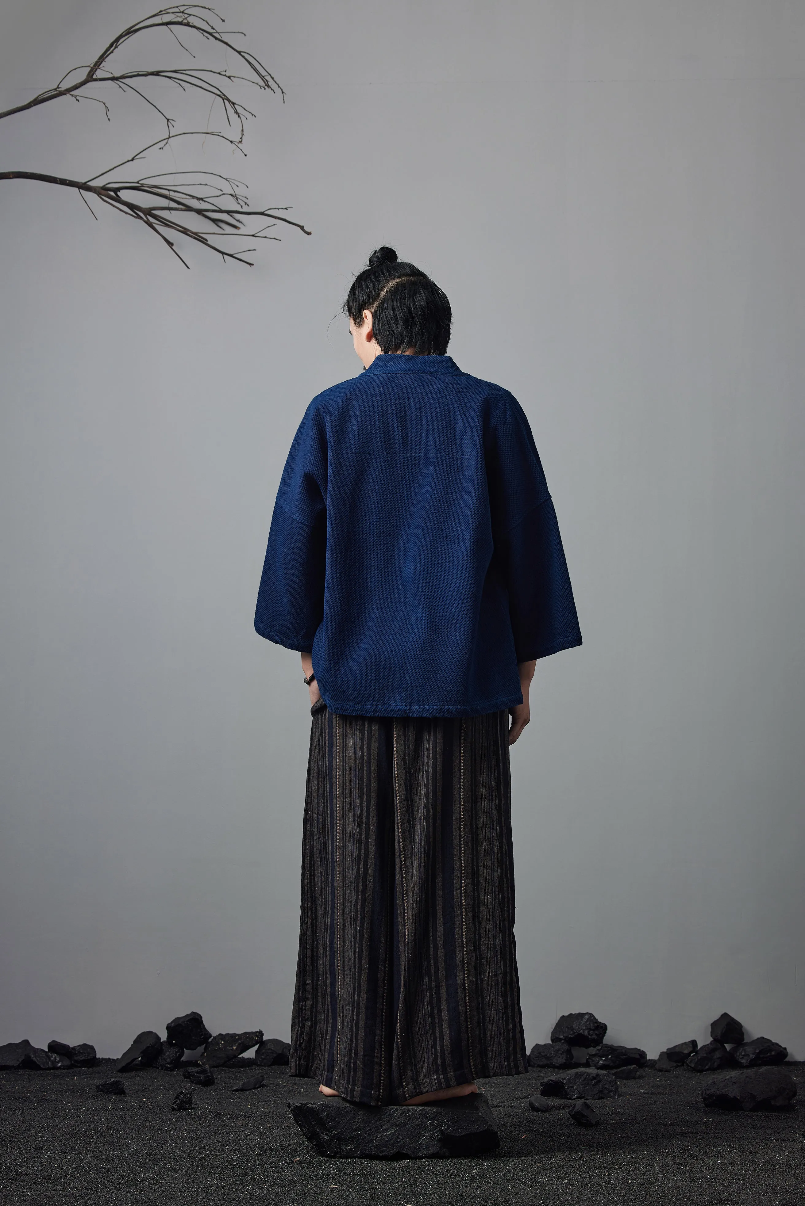 Vintage Japanese Indigo Plant Dyed Kendo Sashiko Kimono