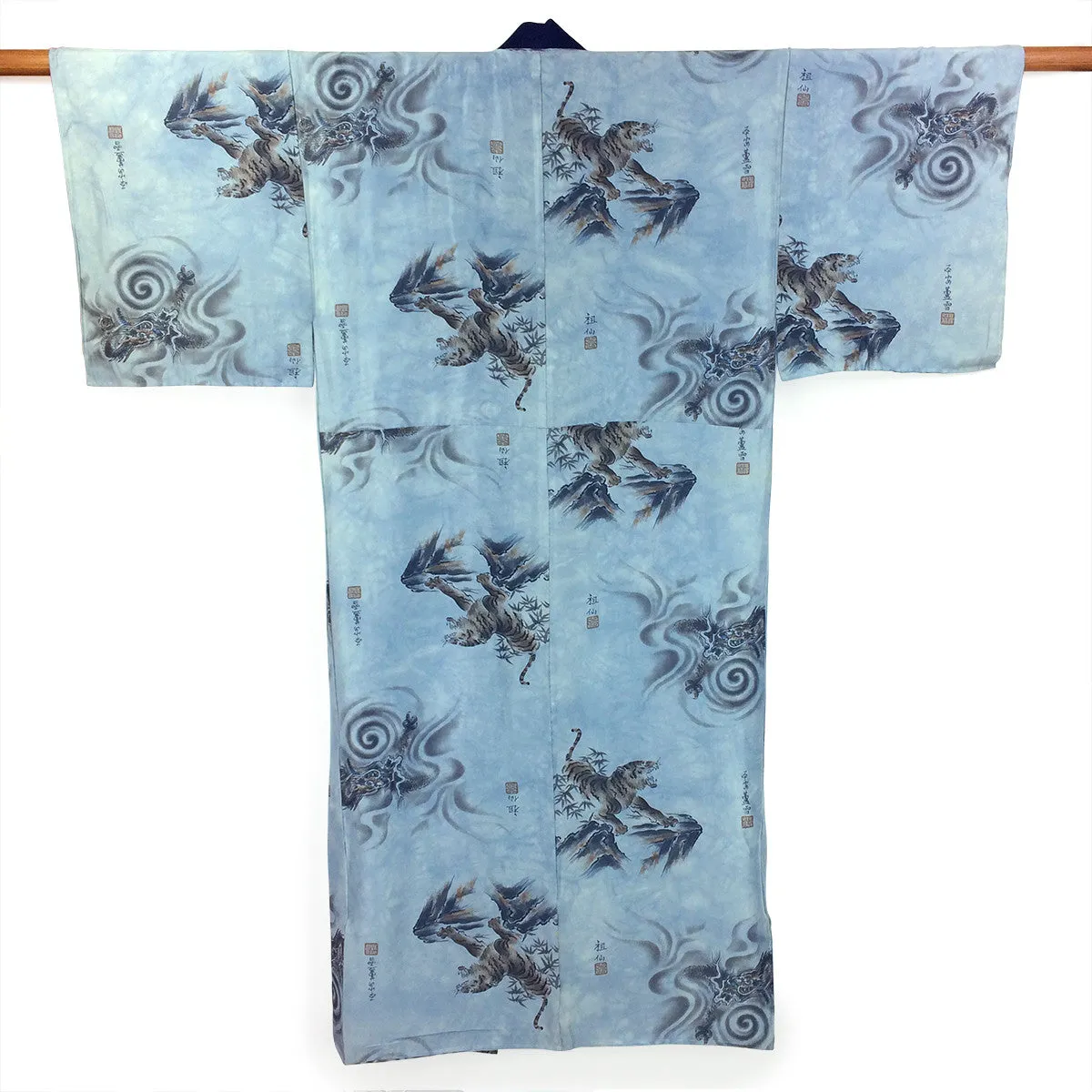 Vintage Japanese Kimono Tiger & Dragon Print