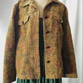 Vintage Tapestry jacket with Corduroy Buttons L