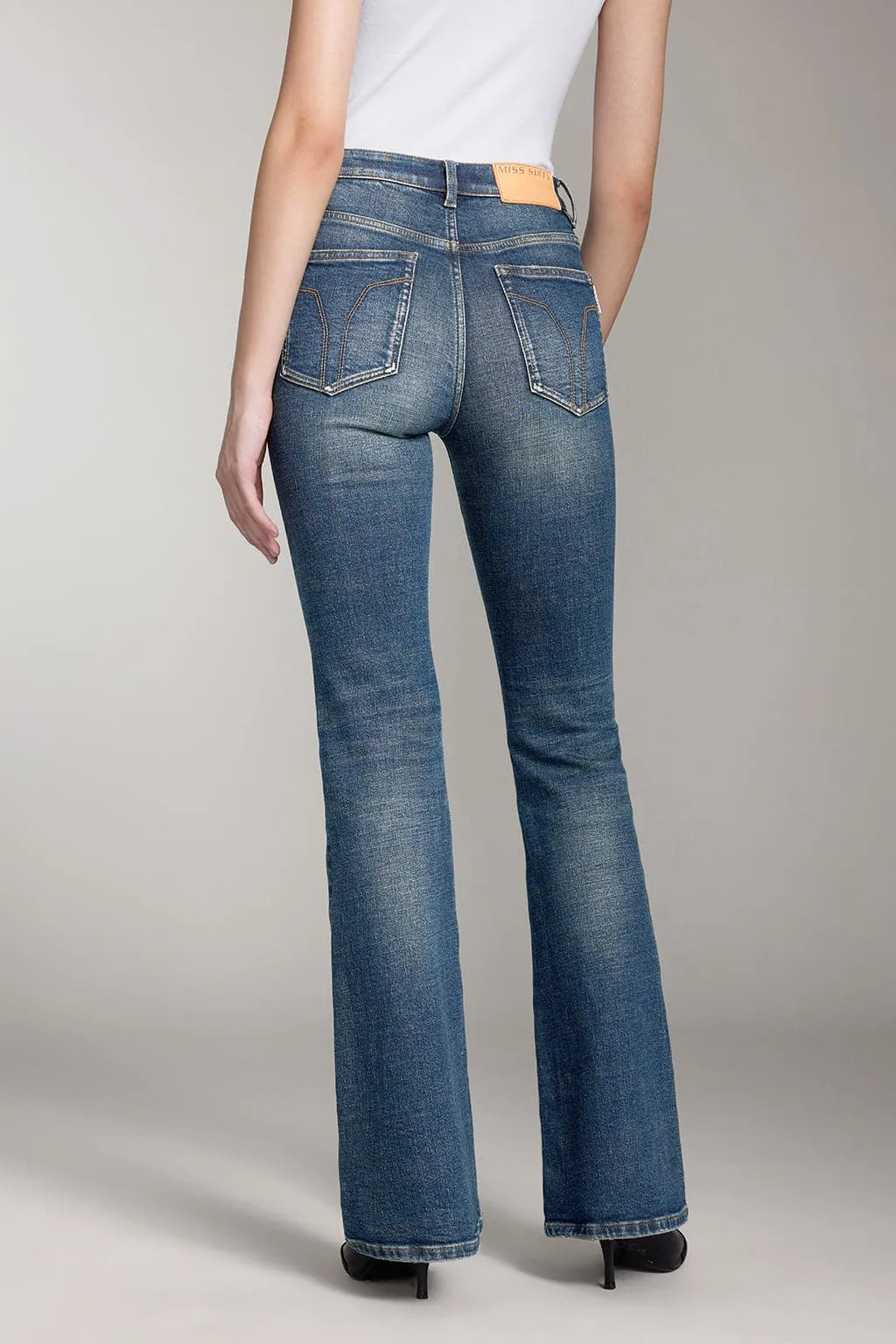 Vintage Washed Flared Jeans