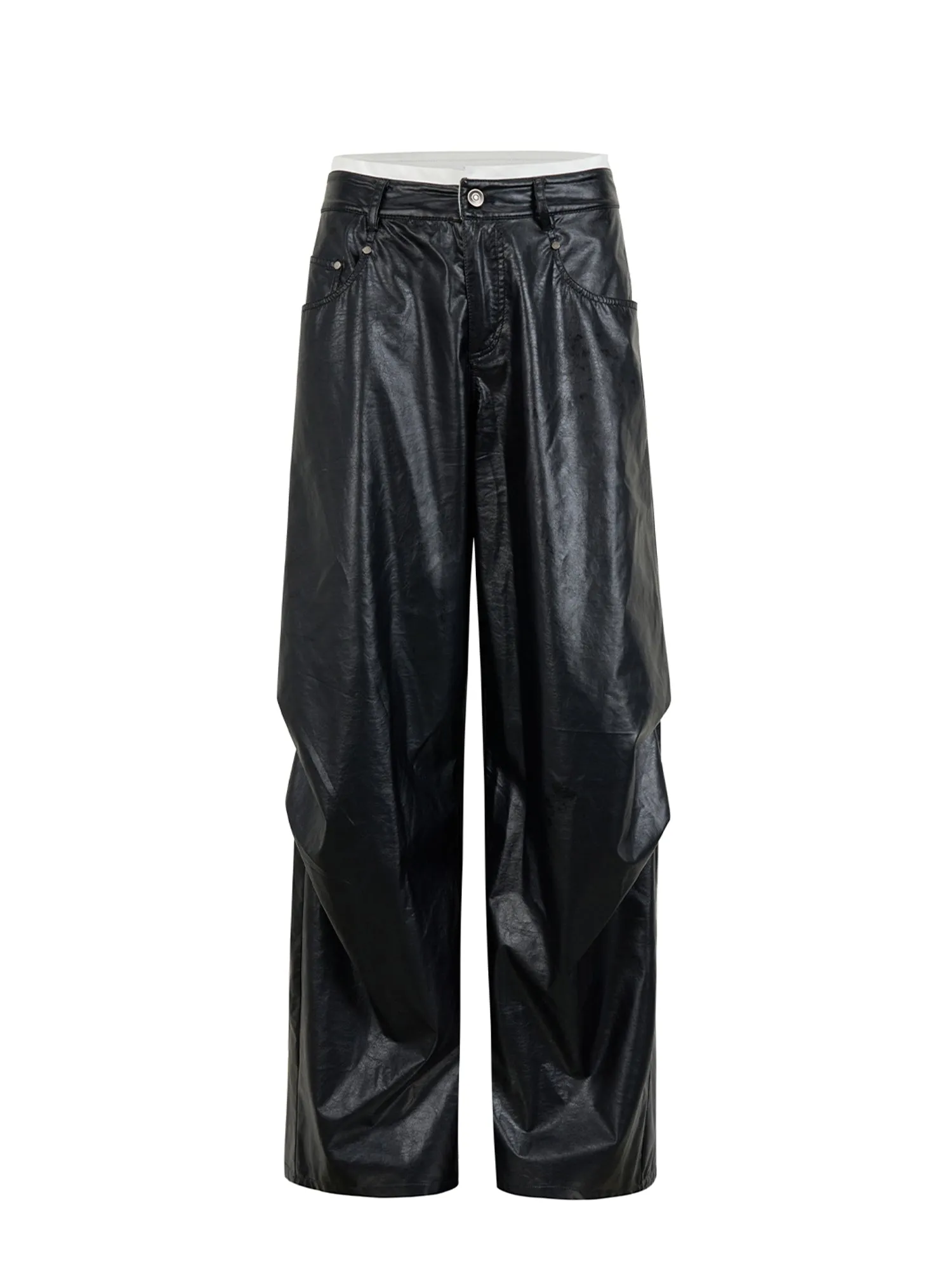 WESAME LAB RETRO STITCHING LEATHER PANTS